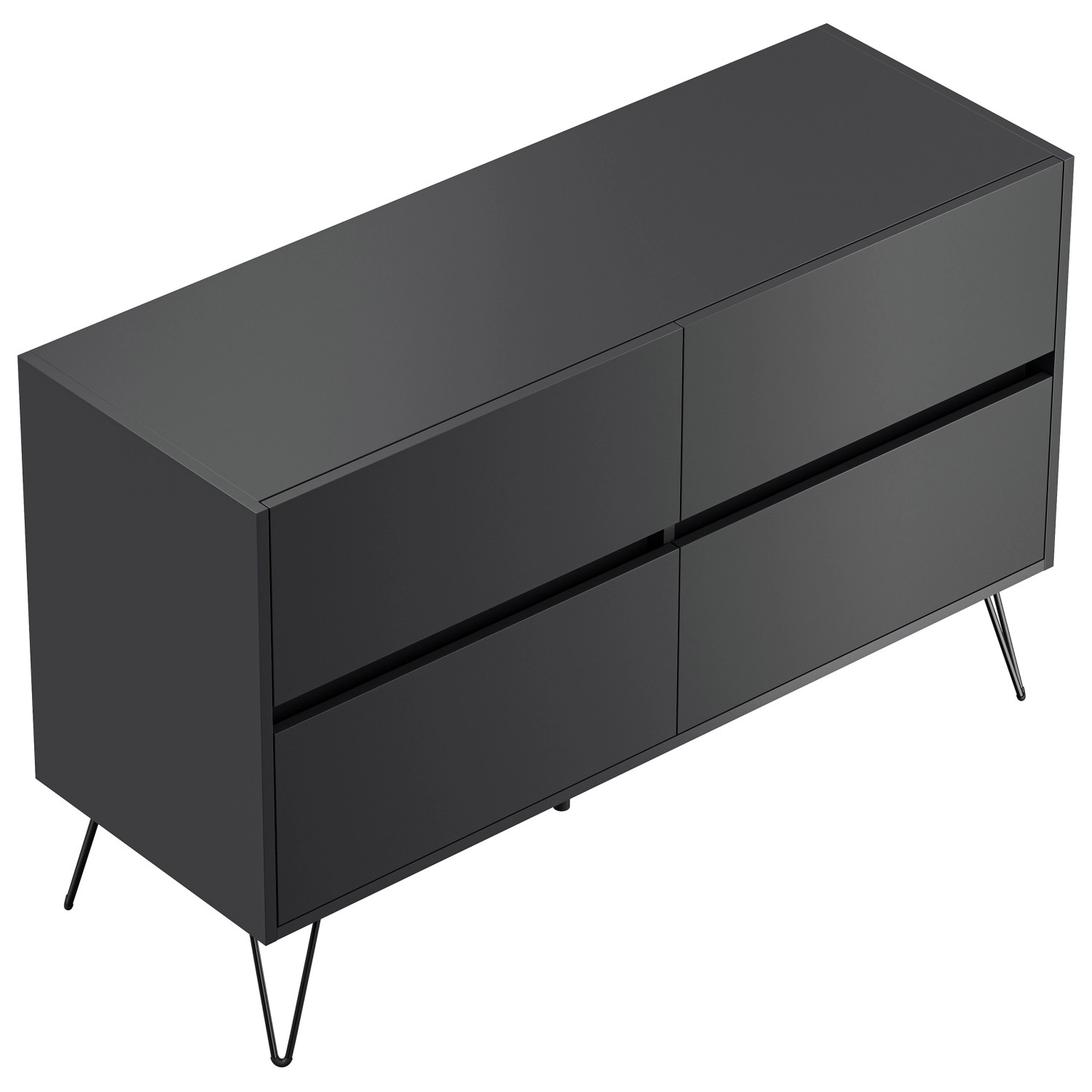 Posseik Sideboard Industrial E 4 Schubladen 120 cm Grafit günstig online kaufen