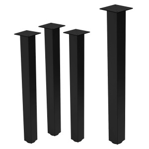 ML-Design Tischbeine, 4er Set, I-Design, 90 cm, Schwarz, Stahl. Ideal für Tische.