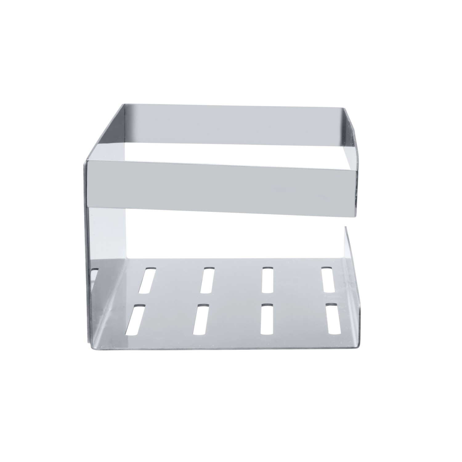 Schöner Wohnen Wandablage Meleto, Edelstahl glänzend, mit Schlitzen für Wasserablauf.