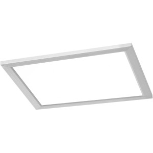 Smarte, dimmbare LED Deckenleuchte Griffin in Nickel matt, eckig.