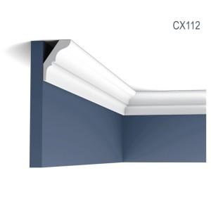 Weiße ORAC DECOR CX112 AXXENT Zierleiste als Eckleiste an Wand und Decke.