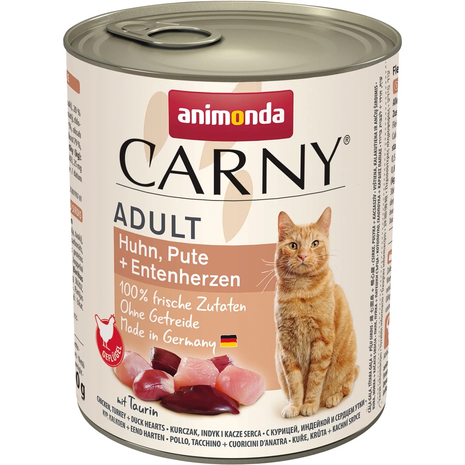Carny Katzen-Nassfutter Adult Huhn und Pute und Entenherzen 800 g