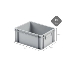 Graue Eurobox 16L im 10er-Set mit Deckel. Stabile Transportbox/Aufbewahrungsbox für Industrie, Gewerbe & Hobby.