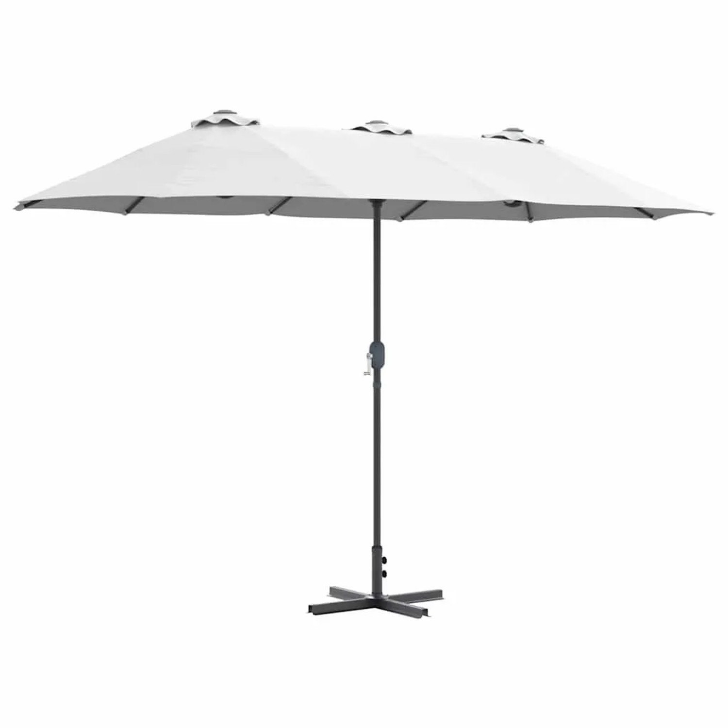 vidaXL Gartenparasol Sand 370 x 197 x 239 cm Pulverbeschichteter Stahl 4200 günstig online kaufen