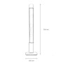 Skizze einer blauen/lila EASYLIGHT Lavalampe, 76cm hoch, Design-Tischlampe.