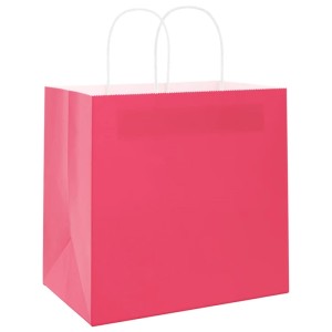 vidaXL Papiertragetaschen 250 Stk mit Henkeln Rosa 54x15x49 cm 4101682