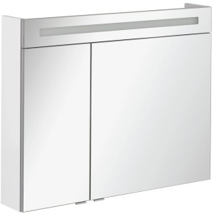 Fackelmann Spiegelschrank B.Clever, 90 cm, weiß, mit Softclose-Türen und Beleuchtung.