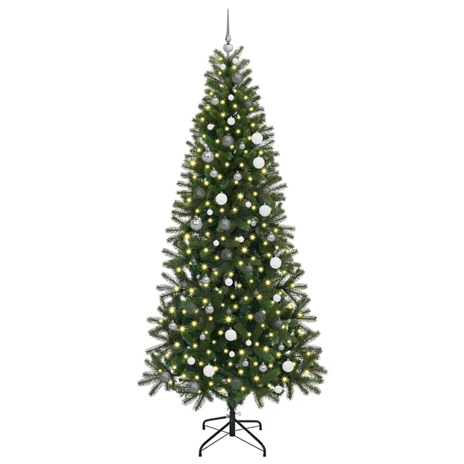 vidaXL Künstlicher Weihnachtsbaum mit 300 LEDs Grün 240 cm PE und PVC 3397379