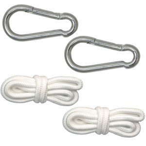 AMANKA Hängematten Befestigung Set mit 2 Karabinern und 2 Seilen bis 160kg.