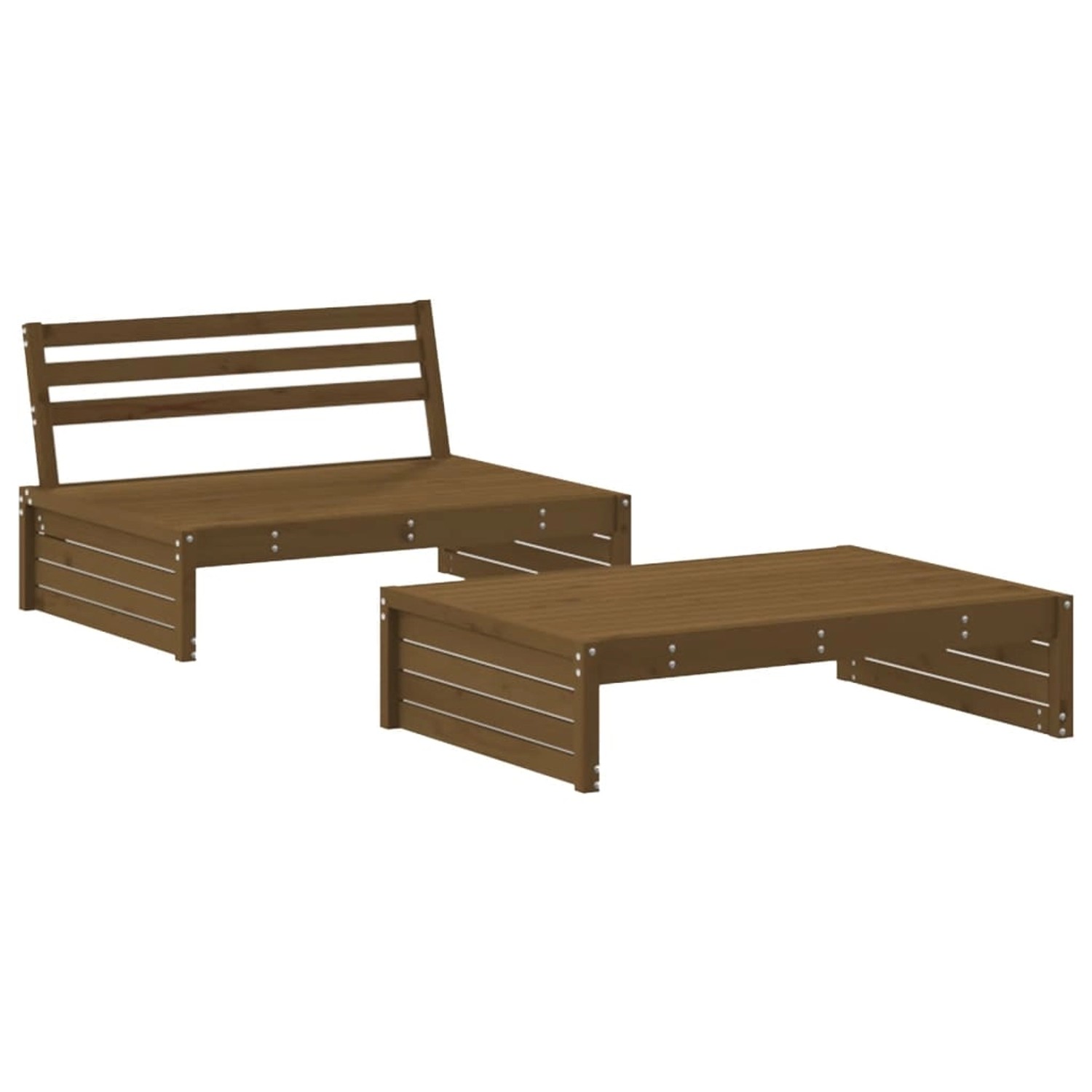 vidaXL 2-tlg Garten-Lounge-Set Honigbraun Massivholz Kiefer Modell 3