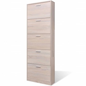 vidaXL Schuhschrank mit 5 Schuhkippern Holz Eichen-Optik 241241
