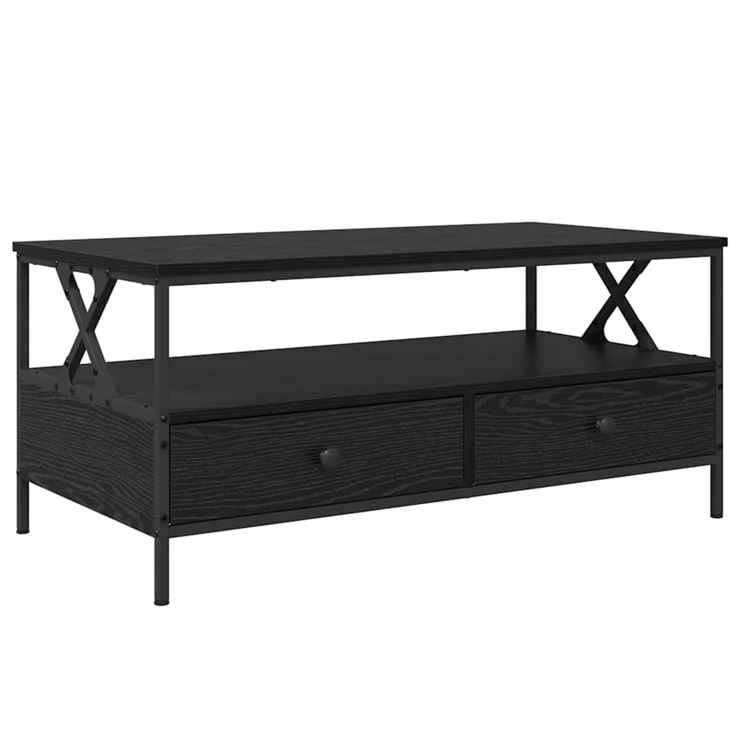 vidaXL Couchtisch Schwarze Eiche 100 x 51 x 45 cm Holzwerkstoff 874096 günstig online kaufen
