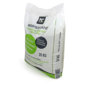 Sack Höfer Chemie Glasgranulat 0,7-1,3mm, 20kg für Sandfilteranlagen.