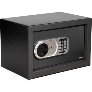 Anthrazitfarbener KARAT Tresor Safemaxx mit elektronischem Zahlenschloss, 20x31x20 cm, 8 Liter.