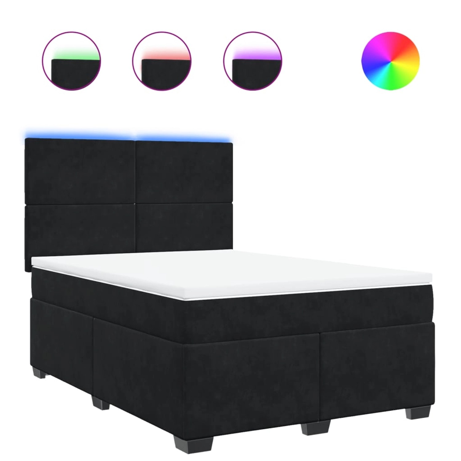 vidaXL Boxspringbett mit Matratze Schwarz 140x200 cm Samt 3293226 günstig online kaufen