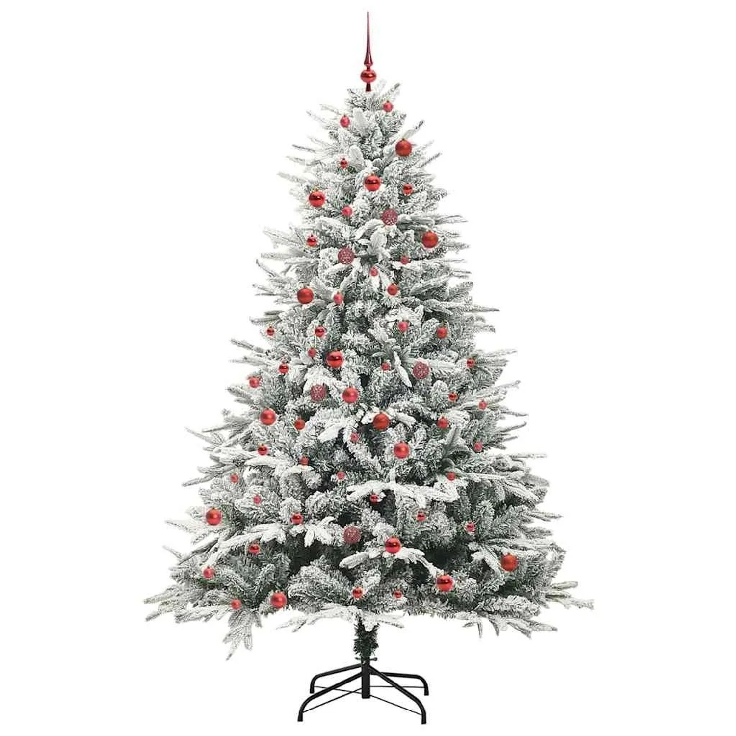 vidaXL Künstlicher Vorbeleuchteter Weihnachtsbaum mit Kugelset Grün 3395406