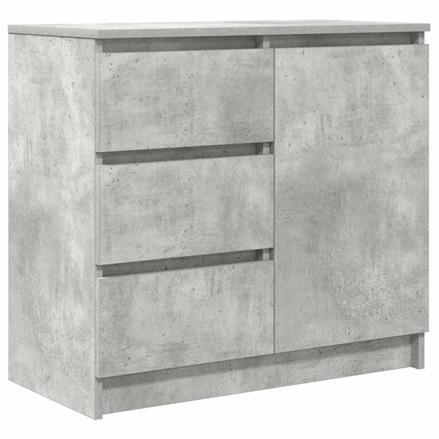 vidaXL Sideboard mit Schublade Betongrau 71x35x65 cm Holzwerkstoff 861574