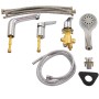 PaulGurkes 4-Loch Wannenrandarmatur Set mit Einhandmischer und Handbrause.