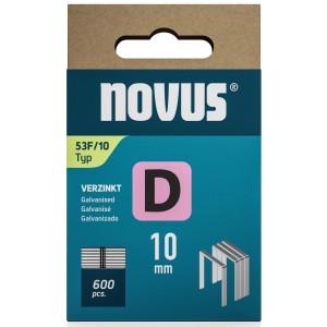 Novus Feindrahtklammern D 53 F, 10 mm, 600 Stück, verzinkt, für Tacker.