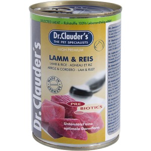 Dr. Clauder Hunde-Nassfutter Lamm & Reis, Alleinfutter im 400g Dose.