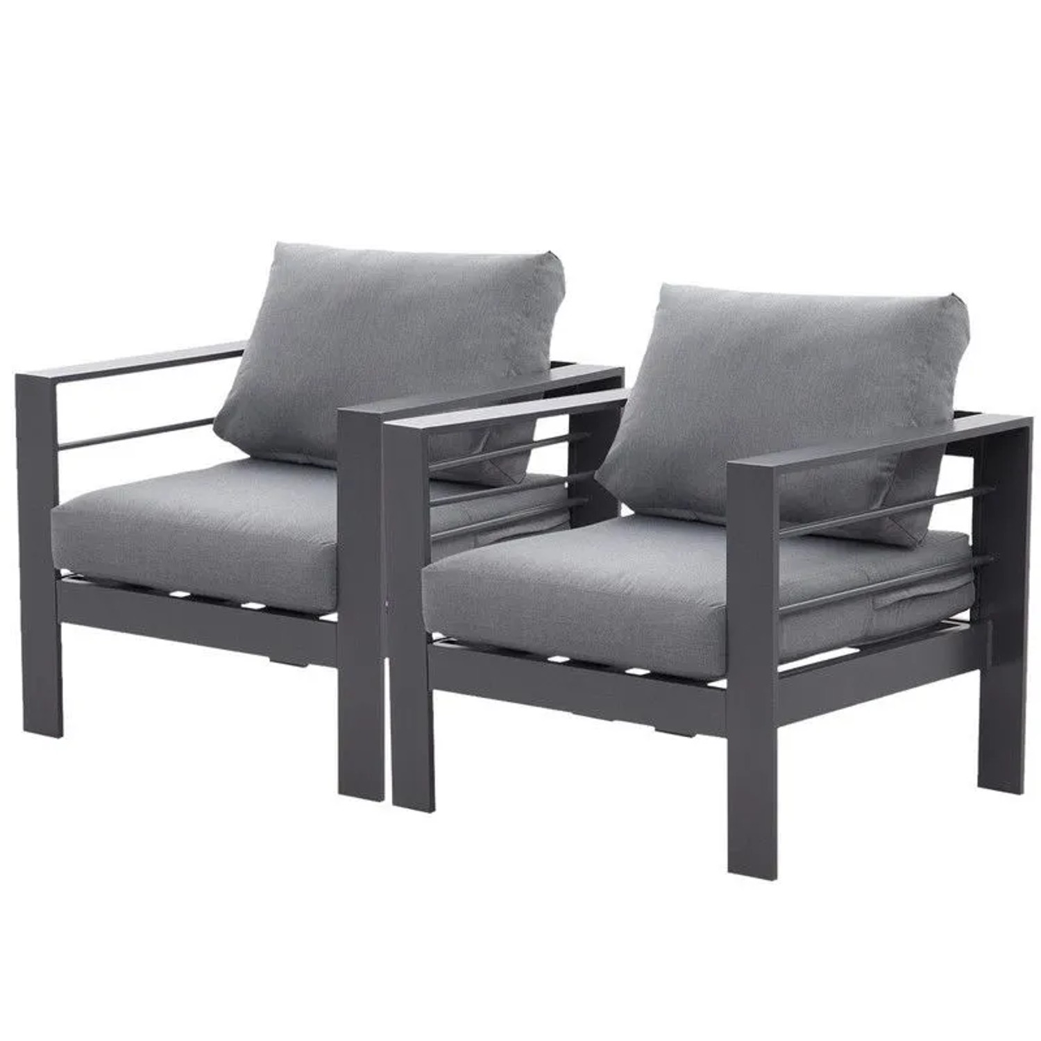 MeXo Gartensessel Outdoor 2 Sitzer Loungesessel Wetterfest Grau günstig online kaufen