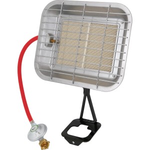 Gasheizer 4,6 kW für den Außenbereich mit Regler und Schlauch.