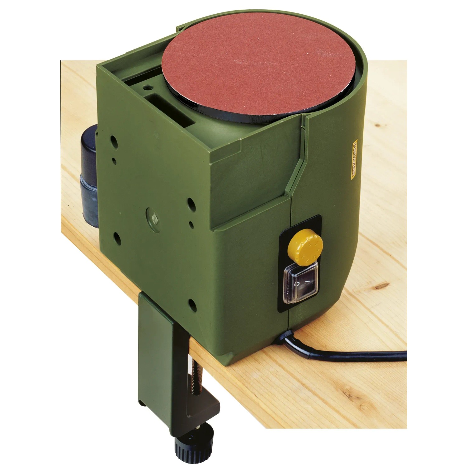 Proxxon Tellerschleifgerät TG 125/E, Tischmontage, für präzises Schleifen von Holz, Metall und Kunststoff.