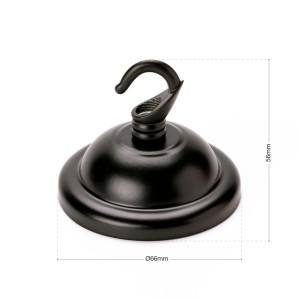 Schwarzer Orion Lightstyle Deckenhaken, Tragkraft 2,5 kg, für Lampen und Leuchten.