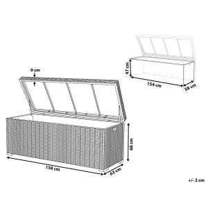 Beliani Truhe MODENA Hellgrau 63x158x66
