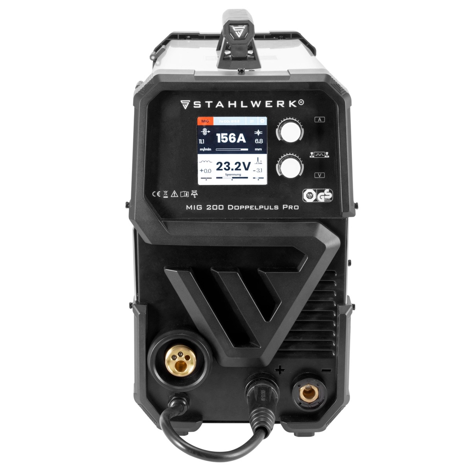 STAHLWERK Schweißgerät MIG MAG 200 Doppelpuls Pro vollsynergisches 200 ...