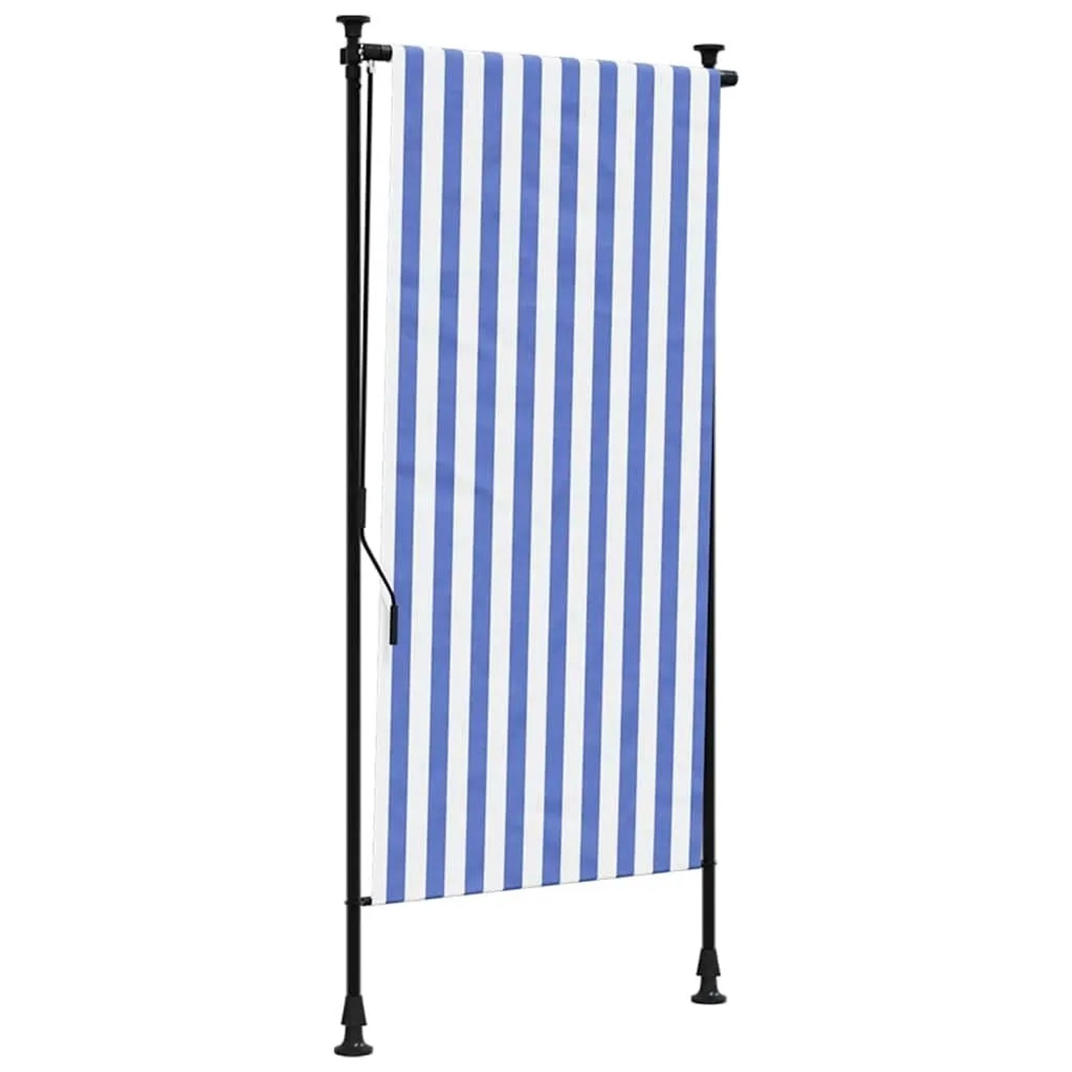 vidaXL Außenrollo Blau und Weiß 120x270 cm Stoff und Stahl 368765