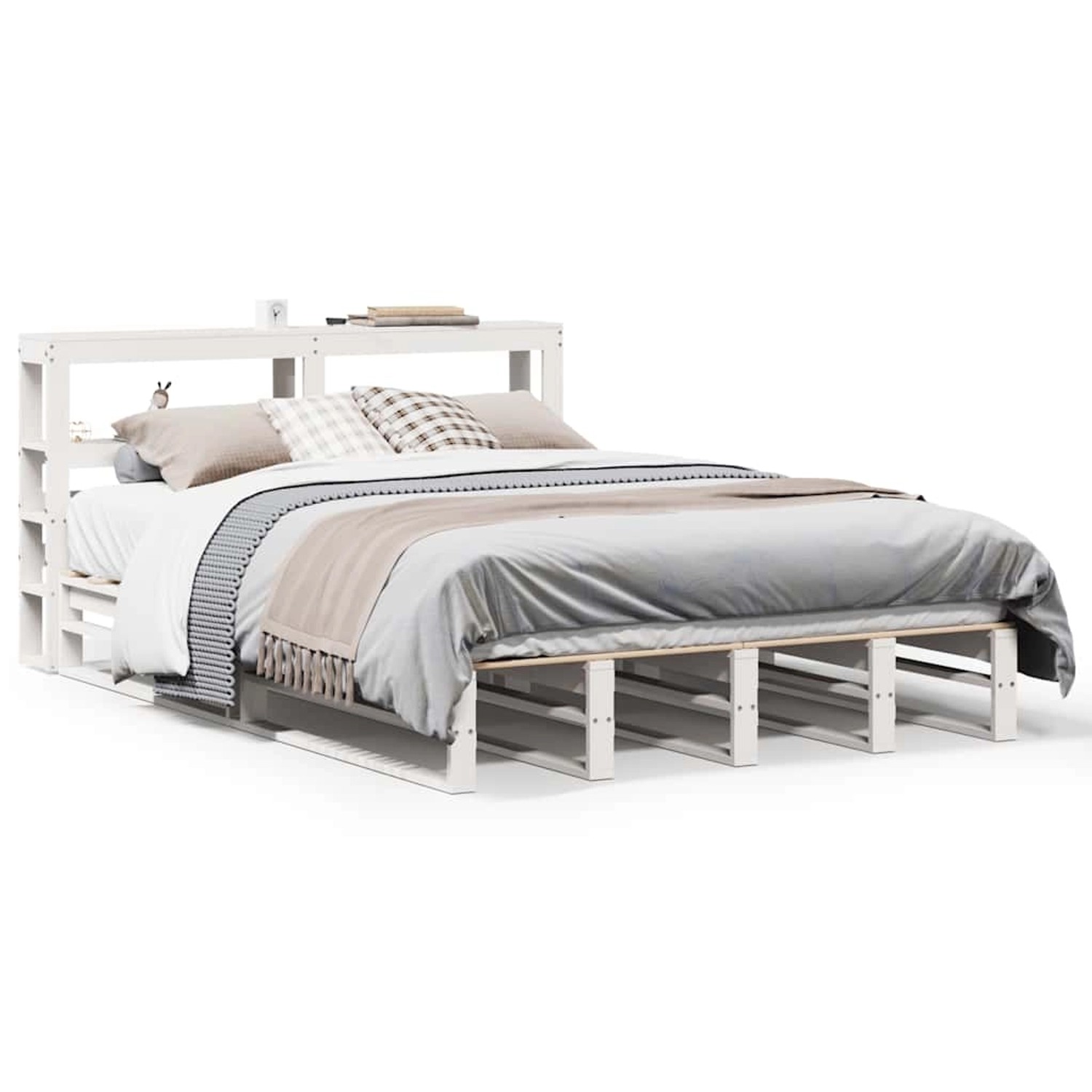 vidaXL Massivholzbett ohne Matratze Weiß 120x200 cm Kiefernholz 3306493 günstig online kaufen