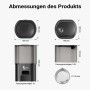 Fudajo Futter- Und Trinkautomat Schwarz Katze Hund 3L Futterspender Trinkbrunnen_3