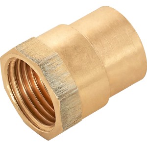 Löt-Übergangsmuffe aus Rotguss, 18 mm x 18,6 mm (Rp 1/2), zur Verbindung von Kupferrohren.