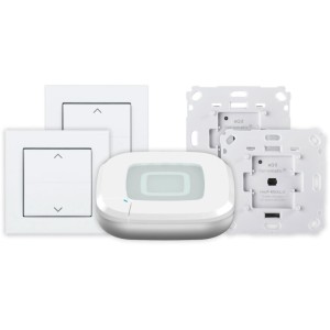 Homematic IP Starter Set Rollladensteuerung: Access Point, 2 Aktoren, 2 Tasterwippen für Smart Home.