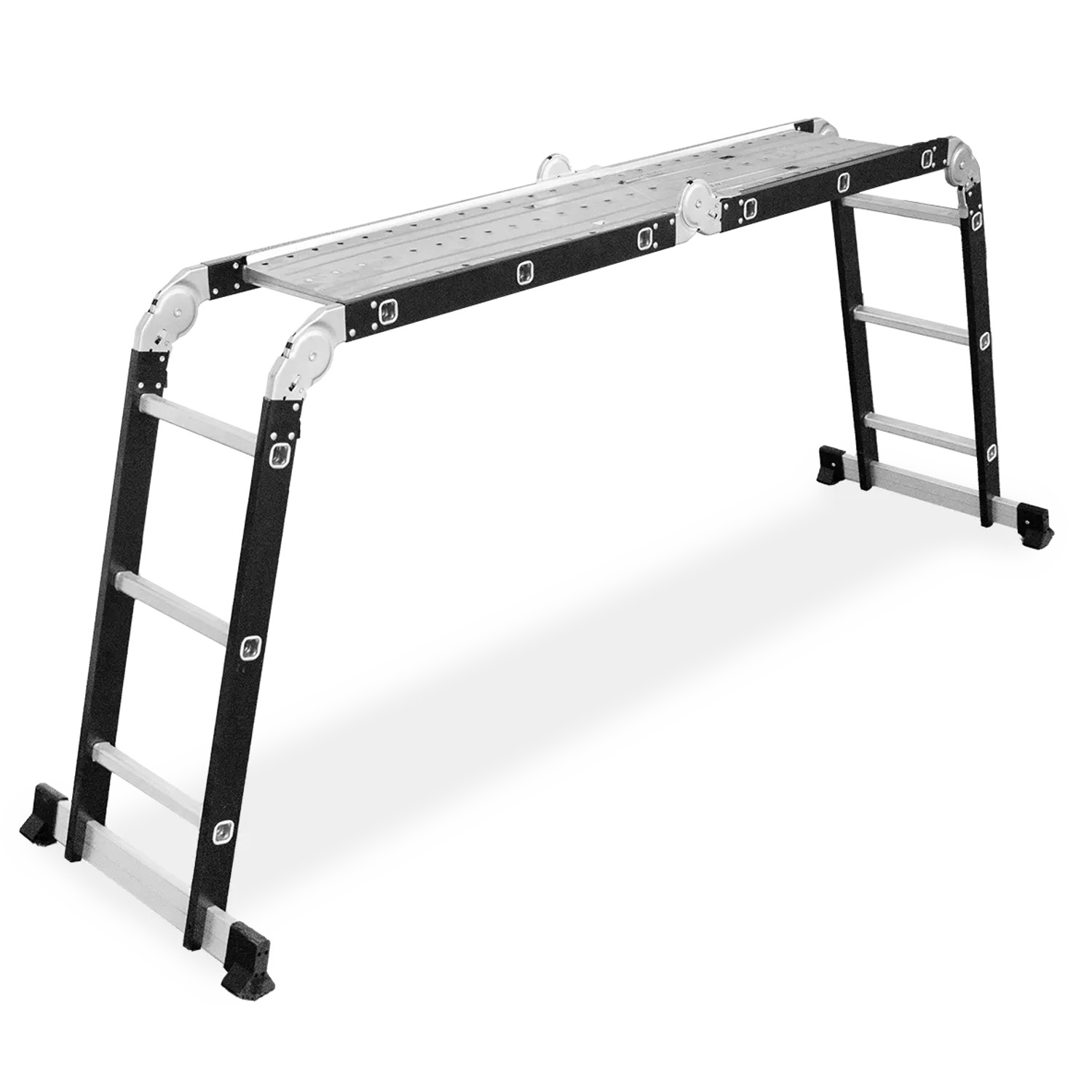 DRABEST Multifunktions Gelenkleiter Aus Aluminium Und Stahl 4x3 Sprossen Mit Plattform