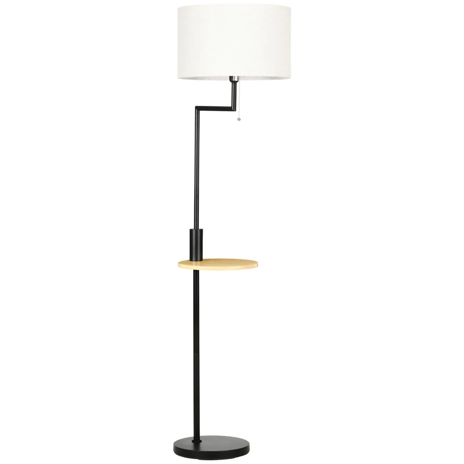 HOMCOM Stehleuchte 40W USB-Anschluss Stahl Creme Ø40 x 168 cm exkl. Glühbirne
