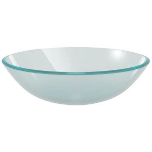 Mattiertes, rundes Glas-Waschbecken, 42 cm Durchmesser.