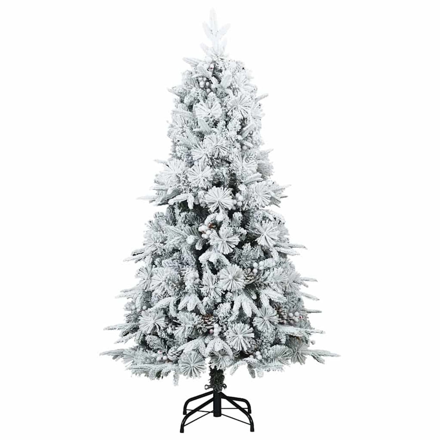 vidaXL Künstlicher Scharnier-Weihnachtsbaum Shneebedeckt Weiß 120 cm 42019306