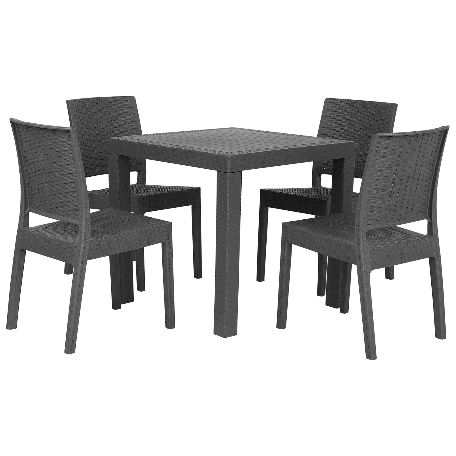 Beliani Gartentisch Set FOSSANO Graphitgrau 80x80x89 günstig online kaufen