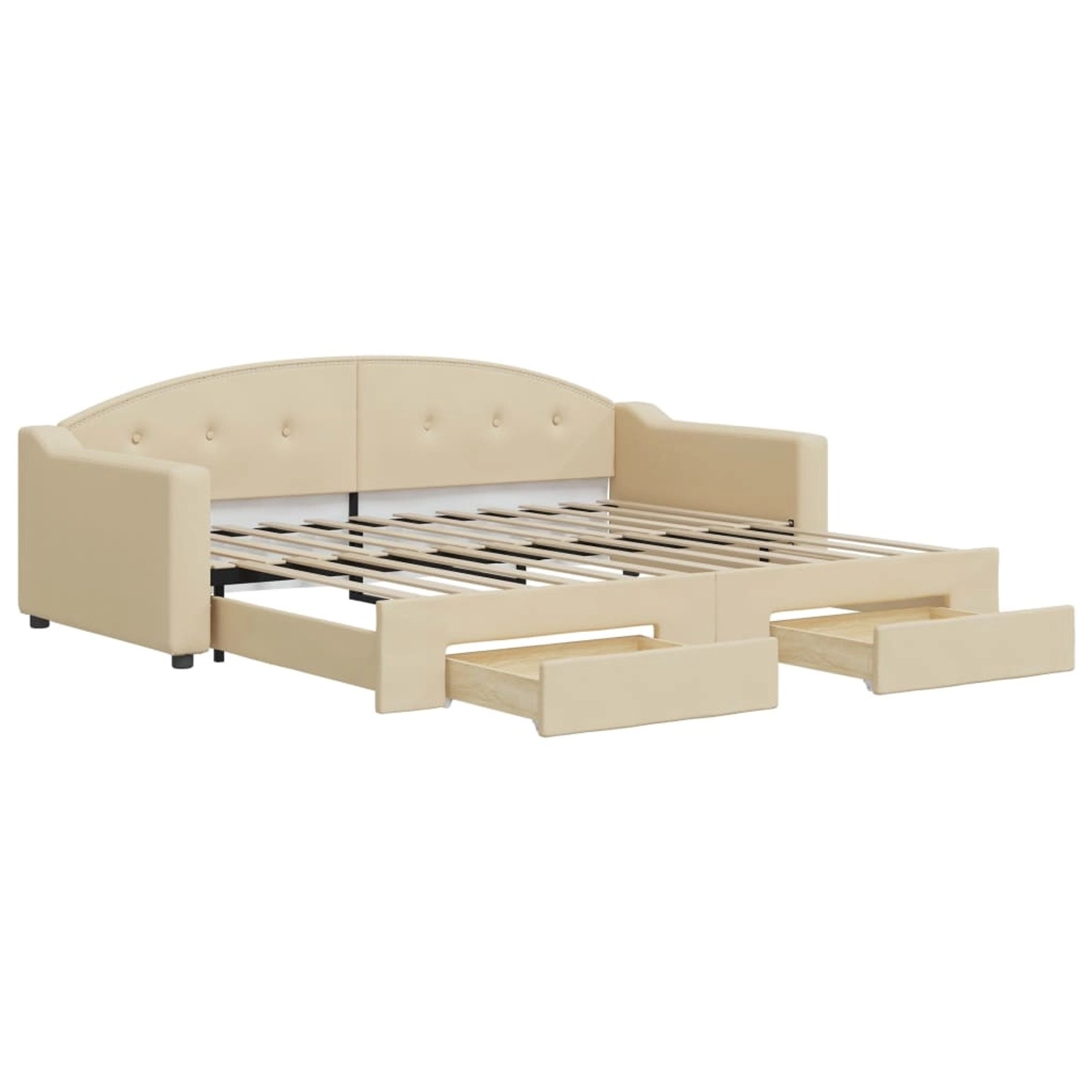 vidaXL Tagesbett Ausziehbar mit Schubladen Creme 90x200 cm Stoff 3197570 günstig online kaufen
