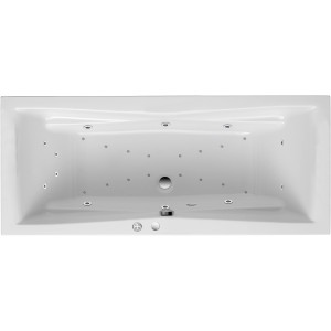Ottofond Atlanta Duo Premium Whirlpool, 180x80 cm, weiße Acrylwanne mit Massagedüsen.