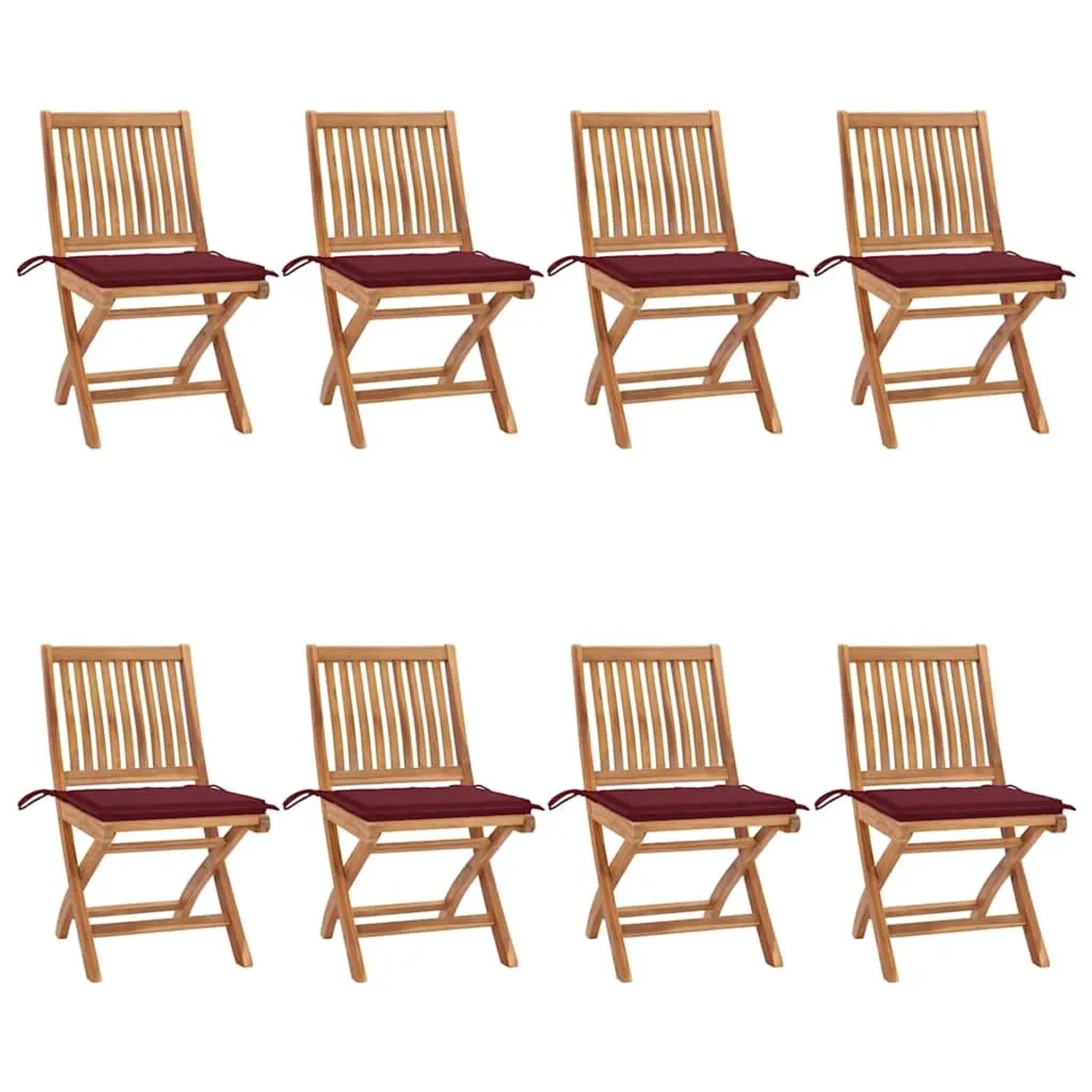vidaXL Klappbare Gartenstühle mit Kissen 8 Stk Massivholz Teak 3072870 günstig online kaufen