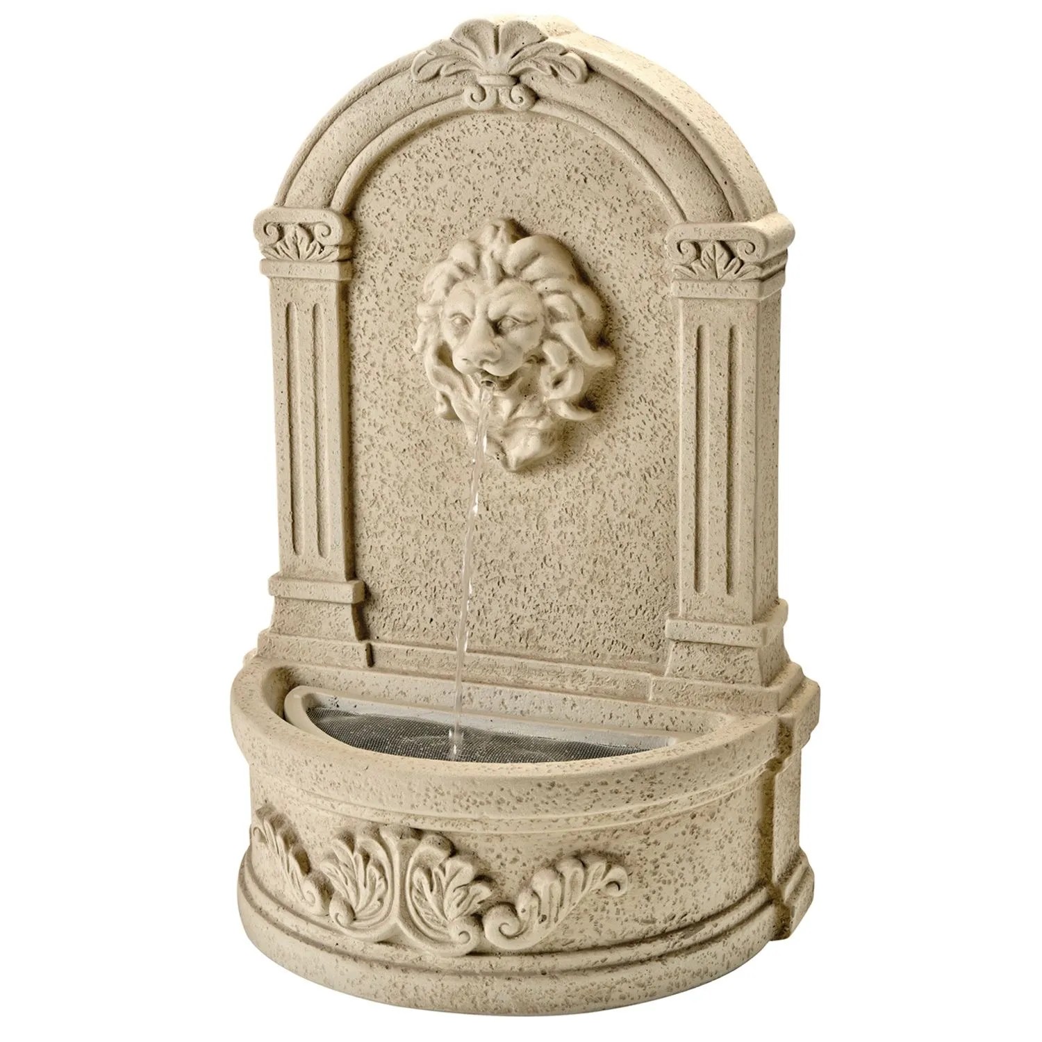 Marelida Gartenbrunnen Mit Löwenkopf Wandbrunnen Standbrunnen Natur Zierbrunnen 54cm