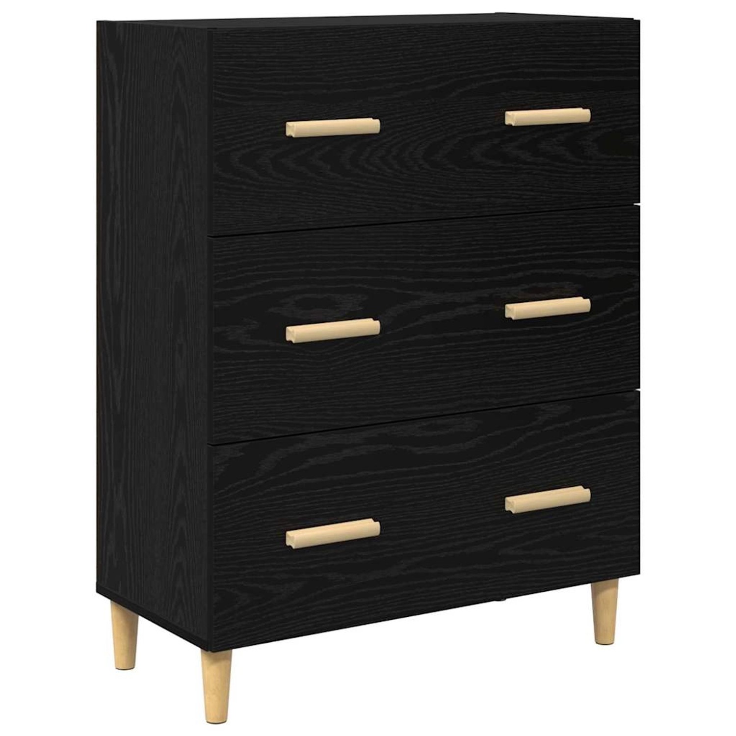 vidaXL Sideboard Schwarz Eichen-Optik 34 x 69,5 x 90 cm Holzwerkstoff 88063 günstig online kaufen