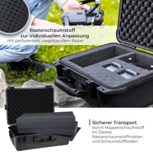 HMF ODK100 Outdoor-Fotokoffer Transportkoffer Rasterschaumstoff 57 x 41 x 21 cm