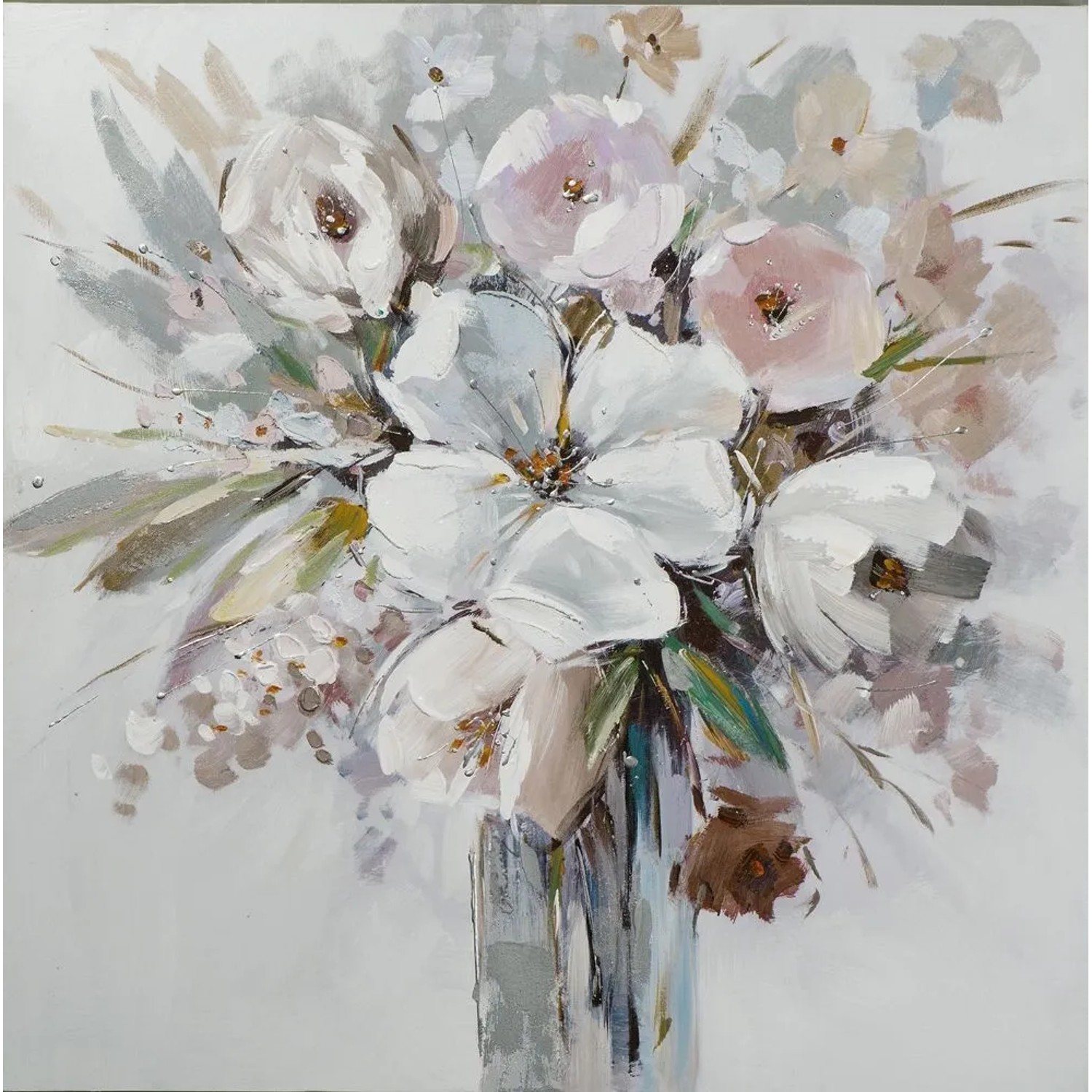 Art Universe Leinwandbild Strahlender Blumenstrauß 80 x 80 cm