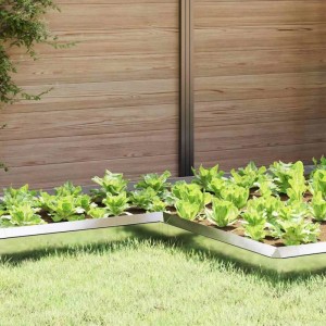 vidaXL Schneckenzaun 4 Stk Silber 10 x 10 x 25 cm Edelstahl 874874
