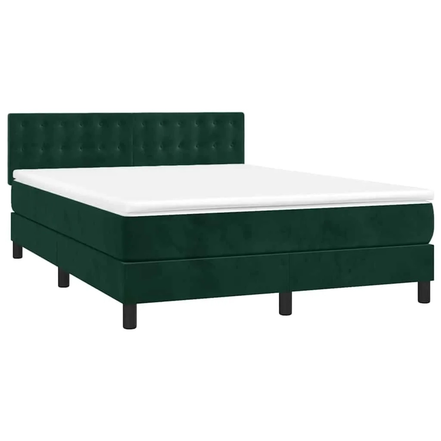 vidaXL Boxspringbett mit Matratze & LED Dunkelgrün 140x190 cm Samt 3134642 günstig online kaufen
