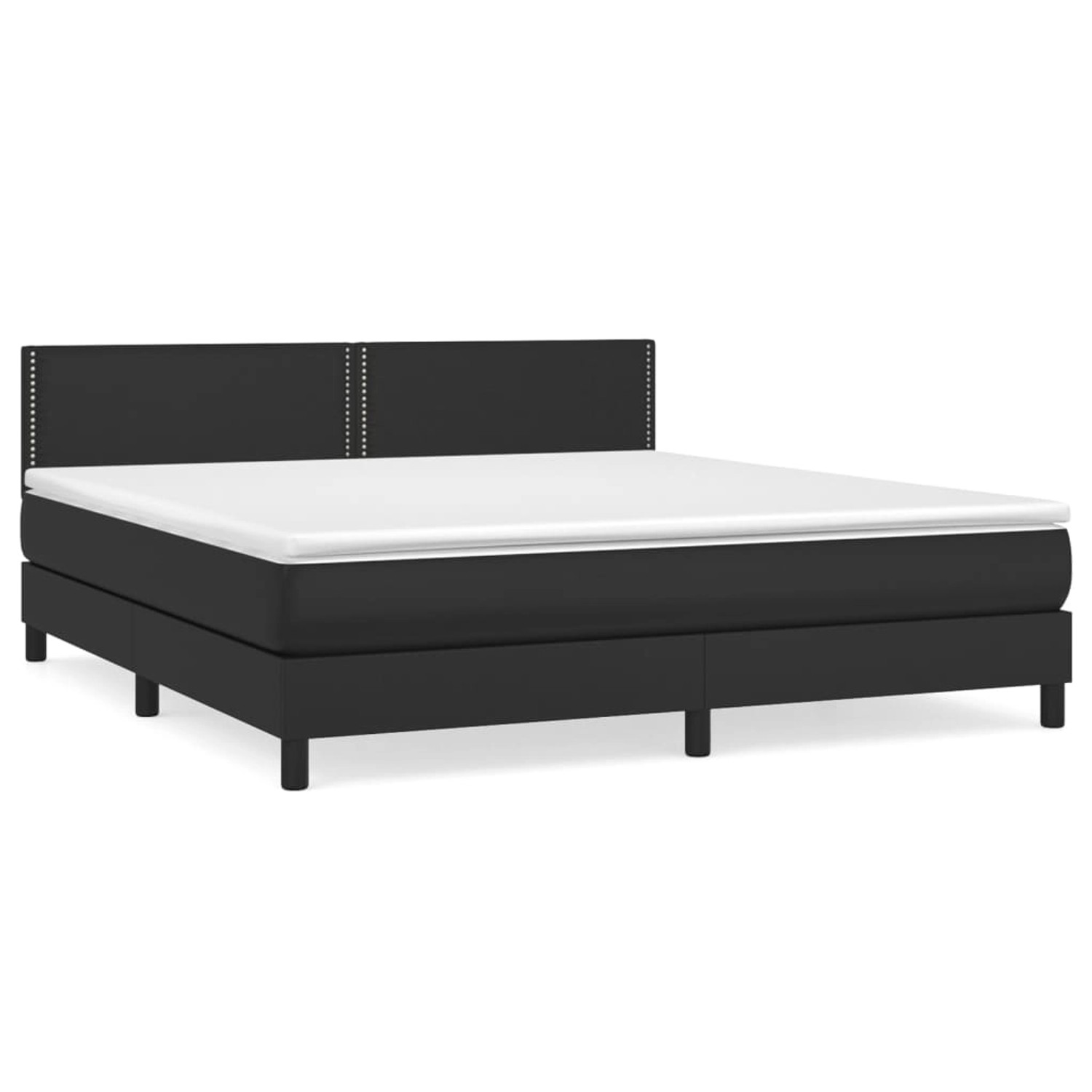 vidaXL Boxspringbett mit Matratze Schwarz 180x200 cm Kunstleder1371025 günstig online kaufen